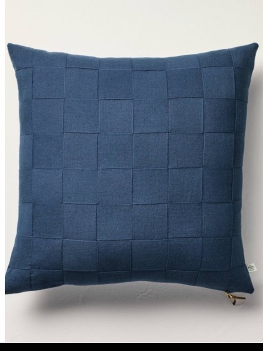 HEARTH & HAND NWT Basket-Weave Square Throw Pillow -navy